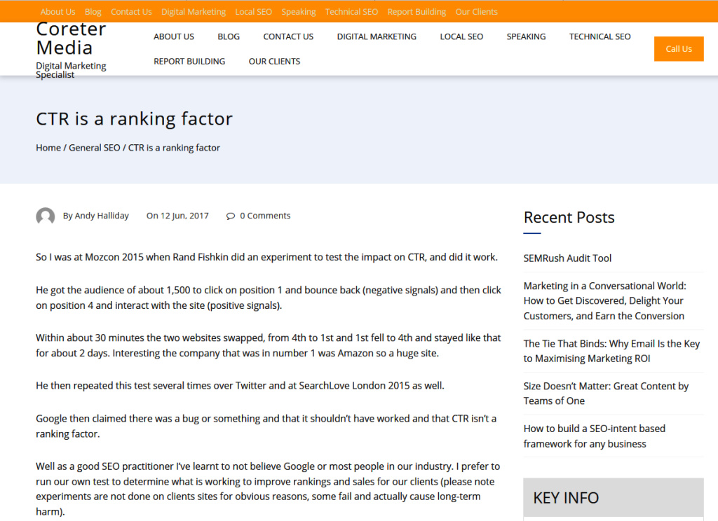 CTR is a ranking factor for SEO - SerpClix case study