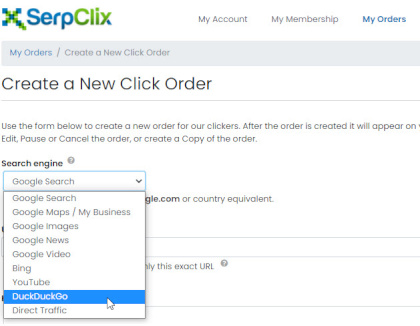 DuckDuckGo SEO Orders Now Supported!
