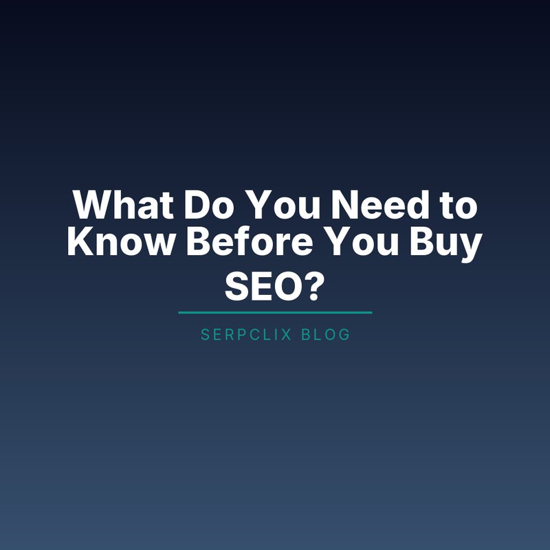 What Do You Need to Know Before You Buy SEO?